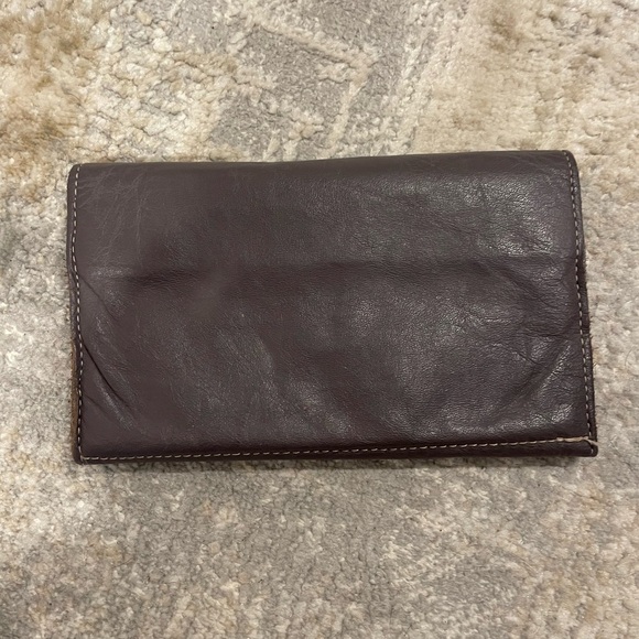 Leather Master Brantford Ont. Canada Quality Leather Wallet Raw Edge Deep Purple - Picture 2 of 9